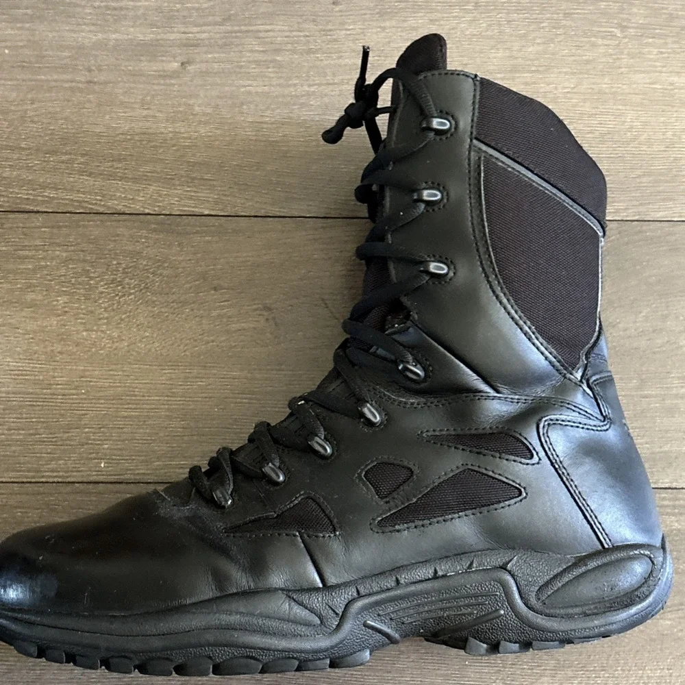 Reebok RB8875 Rapid Response Black Combat Tactical Work Boots Zipper Mens 15 M